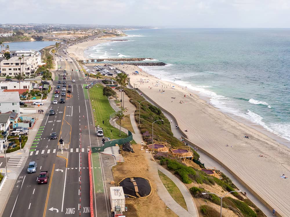 Sleep and Obesity Telemedicine in California — aerial view of the California coastline and Pacific Coast Highway.